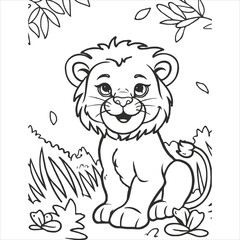 vector animal coloring book illustration