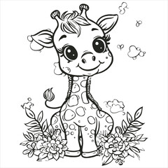 vector animal coloring book illustration