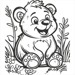 vector animal coloring book illustration