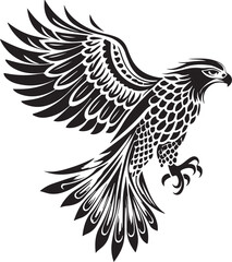 Eagle Black and White Vector art White Background Free Download