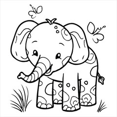 vector animal coloring book illustration