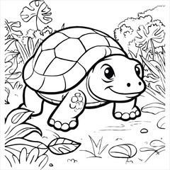 vector animal coloring book illustration