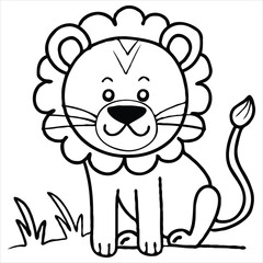 vector animal coloring book illustration