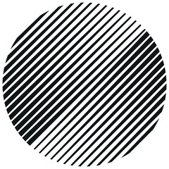 Abstract circle with lines as a spiral or propeller. One black color lines with different opacity.