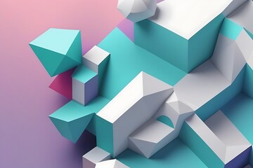 Obraz premium Futuristic 3D Geometric Patterns for Modern Web Design, Abstract 3D Shapes