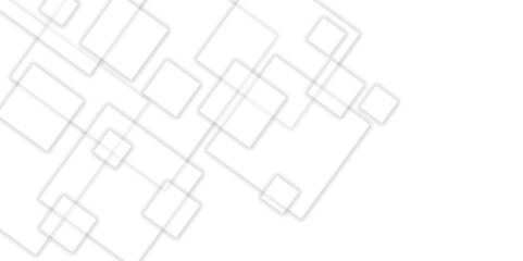 Abstract white background design with layers of textured white transparent material in triangle and squares shapes. White color technology concept geometric line vector white light grey background.	
