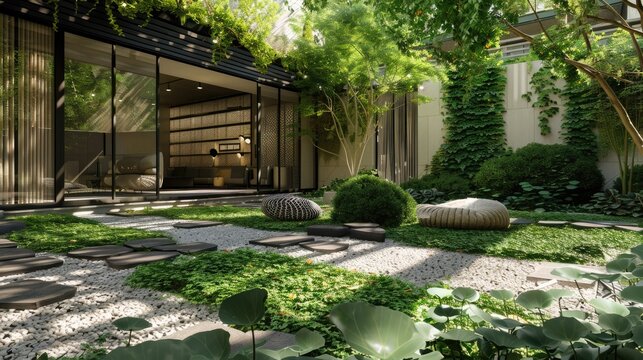 Urban green spaces with contemporary design