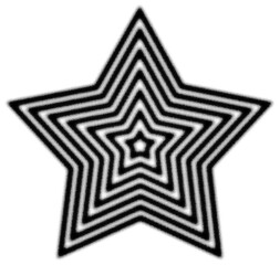 Black halftone vector art background with stars and black dots on transparent. Monochrome abstract modern design. Futuristic retro illustration for cover design, poster, banner, flyer and cards.