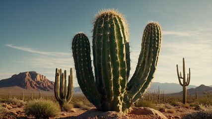 Beautiful Arid plant Cactus Creative banner Copyspace image.