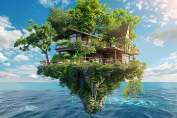 Obraz premium Eco-tourism promotes sustainable travel and nature conservation for a better world.