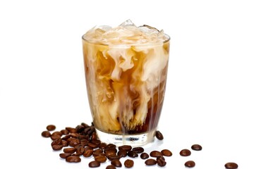 Put Coffee Latte menu on white background with isolated style.ready for drink.coffee and milk.