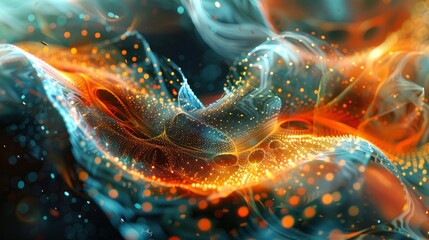 Abstract digital patterns generated by AI, resembling organic forms and textures