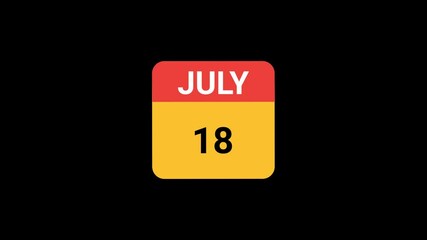 18 July calendar icon animation