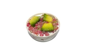 Sweet dessert Thailand culture served with lemon slices for topping.