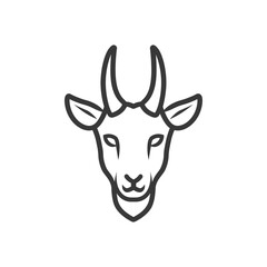 Naklejka premium animal head minimalist line art icon logo symbol black color only