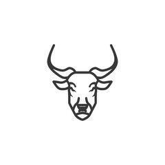 animal head minimalist line art icon logo symbol black color only