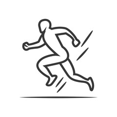 athletics minimalist line art icon logo symbol black color only