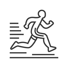 athletics minimalist line art icon logo symbol black color only