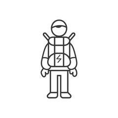 backpacker minimalist line art icon logo symbol black color only