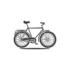 Fototapeta premium Bicycle minimalist line art icon logo symbol black color only