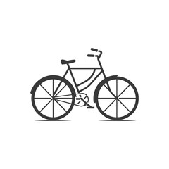 Bicycle minimalist line art icon logo symbol black color only