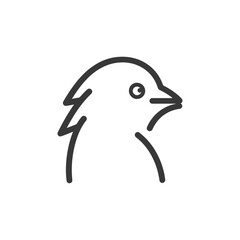 Obraz premium bird head minimalist line art icon logo symbol black color only