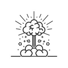 Bombs And Explosion minimalist line art icon logo symbol black color only