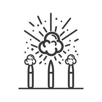 recommend clip art: Bombs And Explosion minimalist line art icon logo symbol black color only