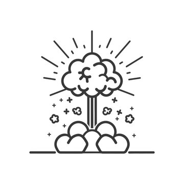 recommend clip art: Bombs And Explosion minimalist line art icon logo symbol black color only