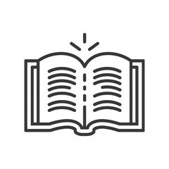 book minimalist line art icon logo symbol black color only