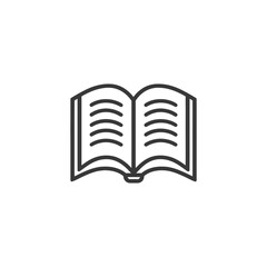 book minimalist line art icon logo symbol black color only
