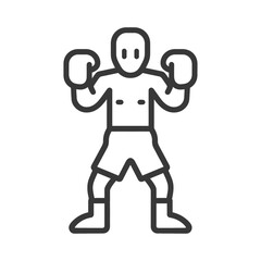 Obraz premium boxer minimalist line art icon logo symbol black color only