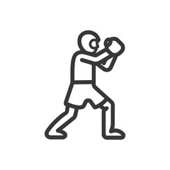 boxing minimalist line art icon logo symbol black color only