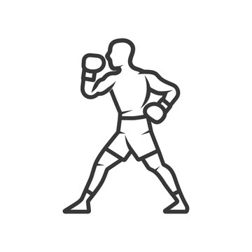 recommend clip art: boxer minimalist line art icon logo symbol black color only