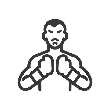 recommend clip art: boxer minimalist line art icon logo symbol black color only