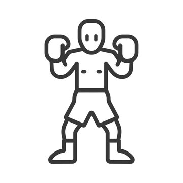 recommend clip art: boxer minimalist line art icon logo symbol black color only