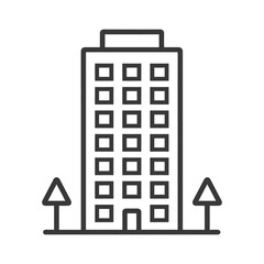 building minimalist line art icon logo symbol black color only