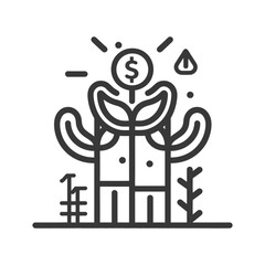 business minimalist line art icon logo symbol black color only