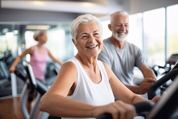 Obraz premium senior person working out in gym