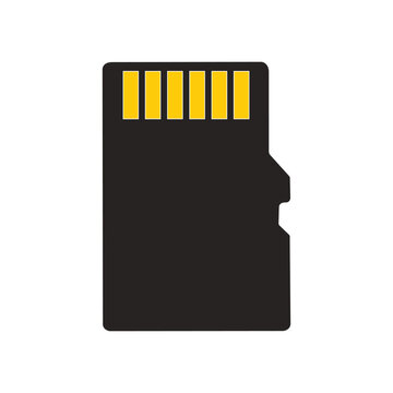 black sd card with yellow contacts clip art preview