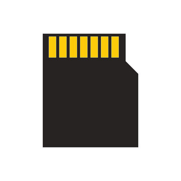 black sd card with yellow contacts clip art preview