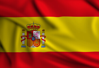 Obraz premium Spain flag covering the frame is waving in the wind