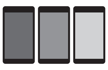 smartphone mockup with blank white screen in realistic, clay, flat vector, line style. mobile phone mockup front view. vector illustration