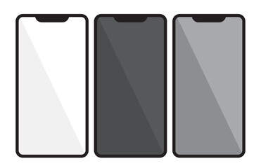 Smart phone icon mobile mockup. Front line cell phone on screen. Mobile phone symbol set. Vector illustration. on white background.