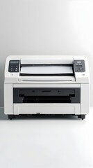Compact Monochrome Printer on Plain White Background