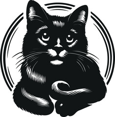 Cute black cat vector image