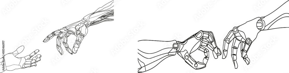 Poster an illustration showing a continuous line of hands offering help and salvation.