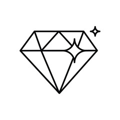 diamond line icon with white background vector stock illustration