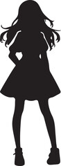 A pretty girl silhouette vector art design with a white background