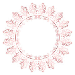 Damask Round Wreath rose gold circular round ornament floral Abstract pattern, Classic Victorian traditional style, illustration Vintage Design, Floral frames, Mandala, Antique, Moroccan frame